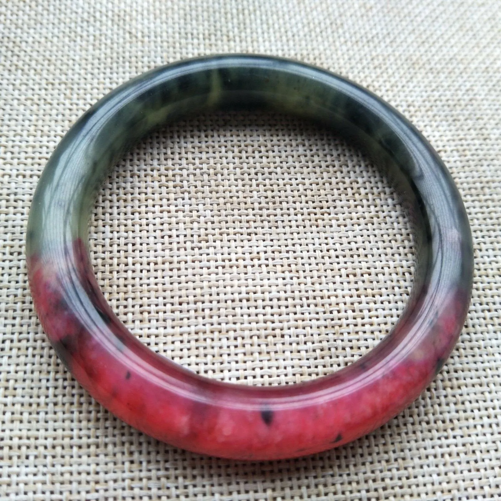 10% OFF- 54/55/56mm Certified Natural Red Jadeite Emerald A*Jade HandCarved Bangle Z247