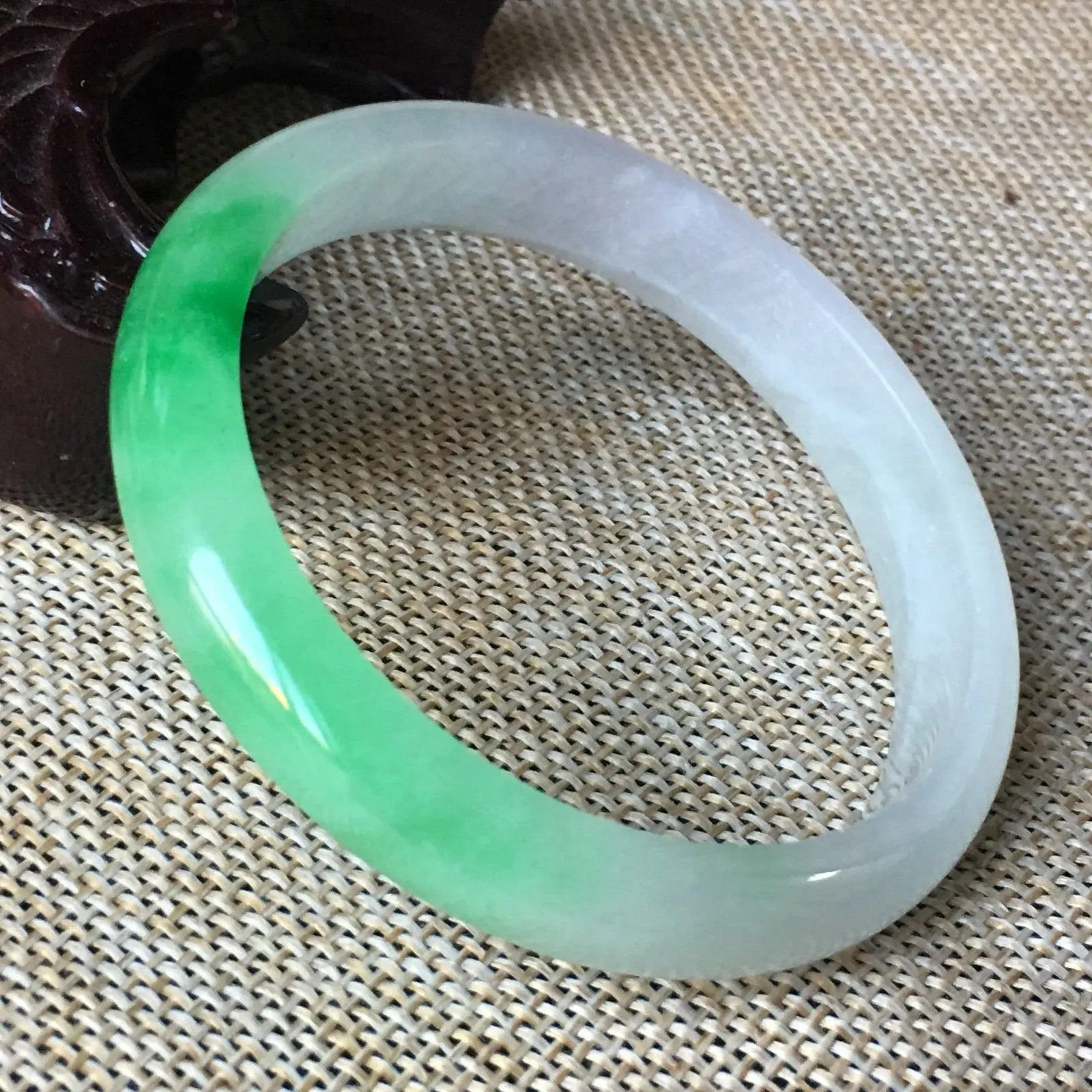 10% OFF- 55/56/57mm Certified Natural 3 Color Jadeite Emerald A*Jade HandCarved Bangle x8021