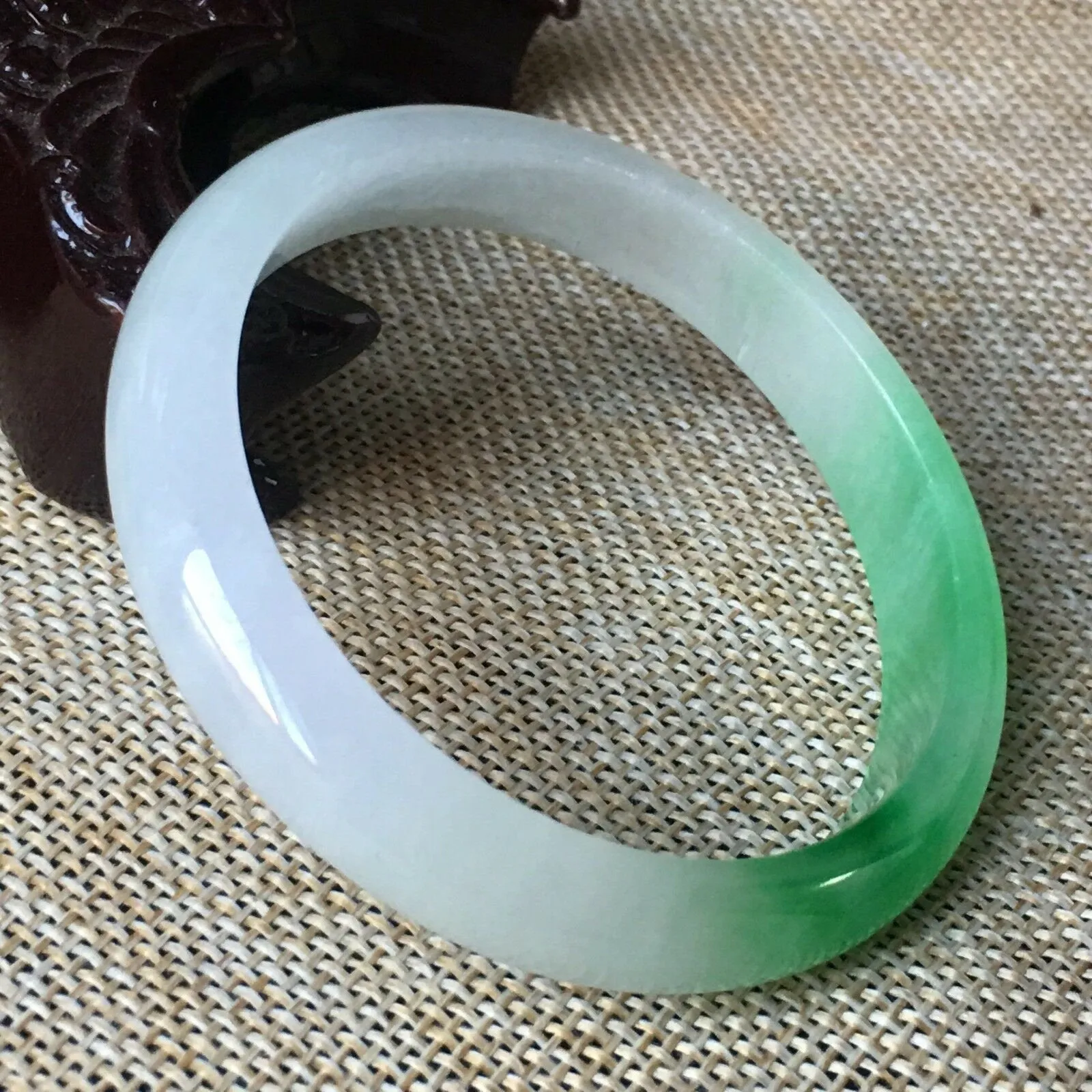 10% OFF- 55/56/57mm Certified Natural 3 Color Jadeite Emerald A*Jade HandCarved Bangle x8021