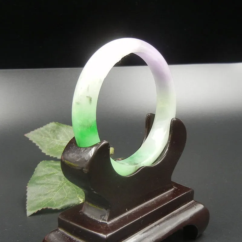 10% OFF- 55/56/57mm Certified Natural Ice Jadeite Emerald Jade Bangle《Grade A》A3272