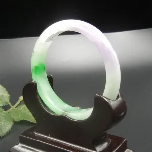 10% OFF- 55/56/57mm Certified Natural Ice Jadeite Emerald Jade Bangle《Grade A》A3272