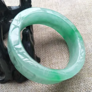 10% OFF- 55/56/57mm Certified Natural Jadeite Emerald A*Jade HandCarved Bangle A206