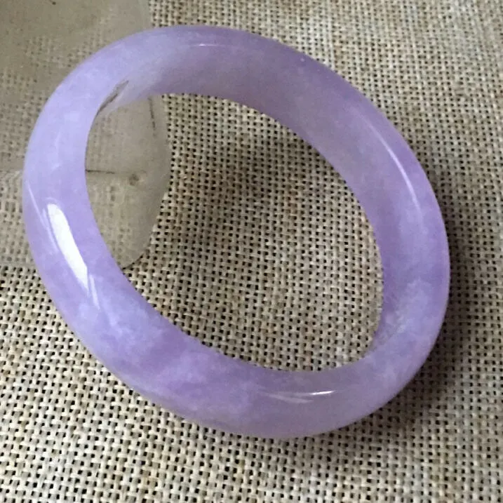 10% OFF- 55/56/57mm Certified Natural Lavender Jadeite Emerald A*Jade HandCarved Bangle HA0820