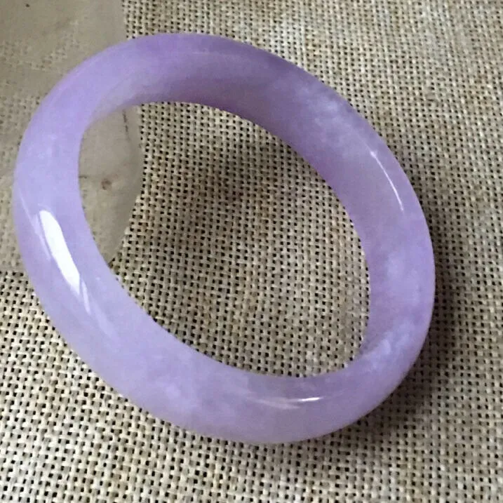 10% OFF- 55/56/57mm Certified Natural Lavender Jadeite Emerald A*Jade HandCarved Bangle HA0820