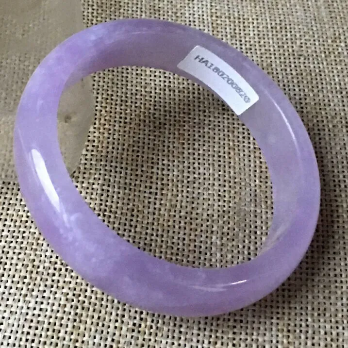 10% OFF- 55/56/57mm Certified Natural Lavender Jadeite Emerald A*Jade HandCarved Bangle HA0820
