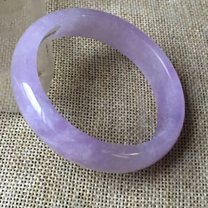 10% OFF- 55/56/57mm Certified Natural Lavender Jadeite Emerald A*Jade HandCarved Bangle HA0820