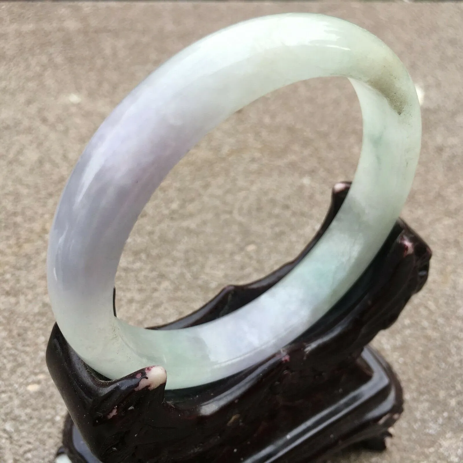 10% OFF- 55/56/57mm Certified Natural Lavender Jadeite Emerald A*Jade HandCarved Bangle x4004
