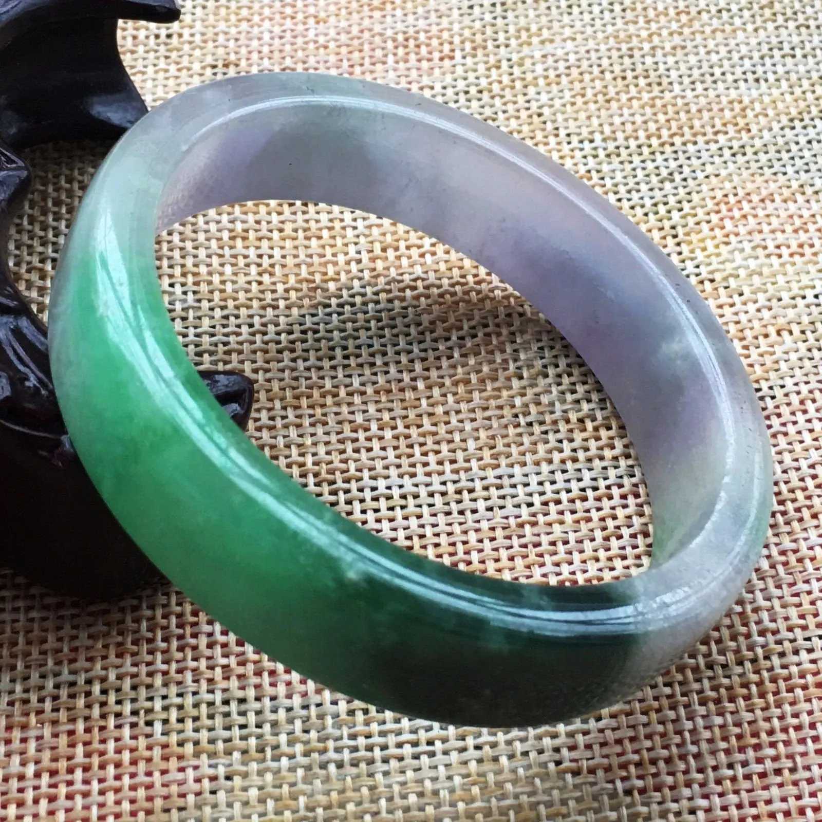 10% OFF- 56/57/58 mm Certified Natural 3 Color Jadeite Emerald A Jade HandCarved Bracelet Bangle A001