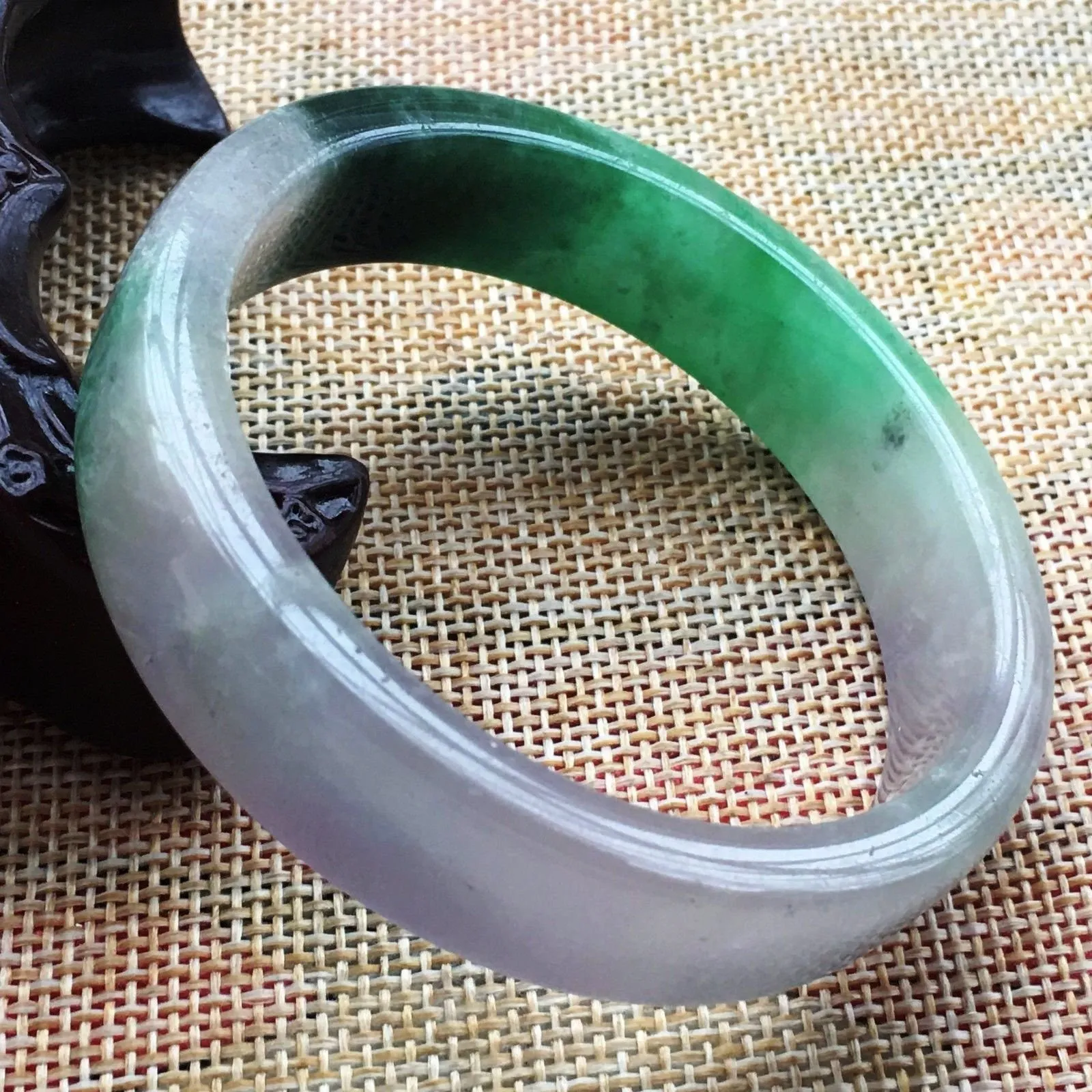 10% OFF- 56/57/58 mm Certified Natural 3 Color Jadeite Emerald A Jade HandCarved Bracelet Bangle A001