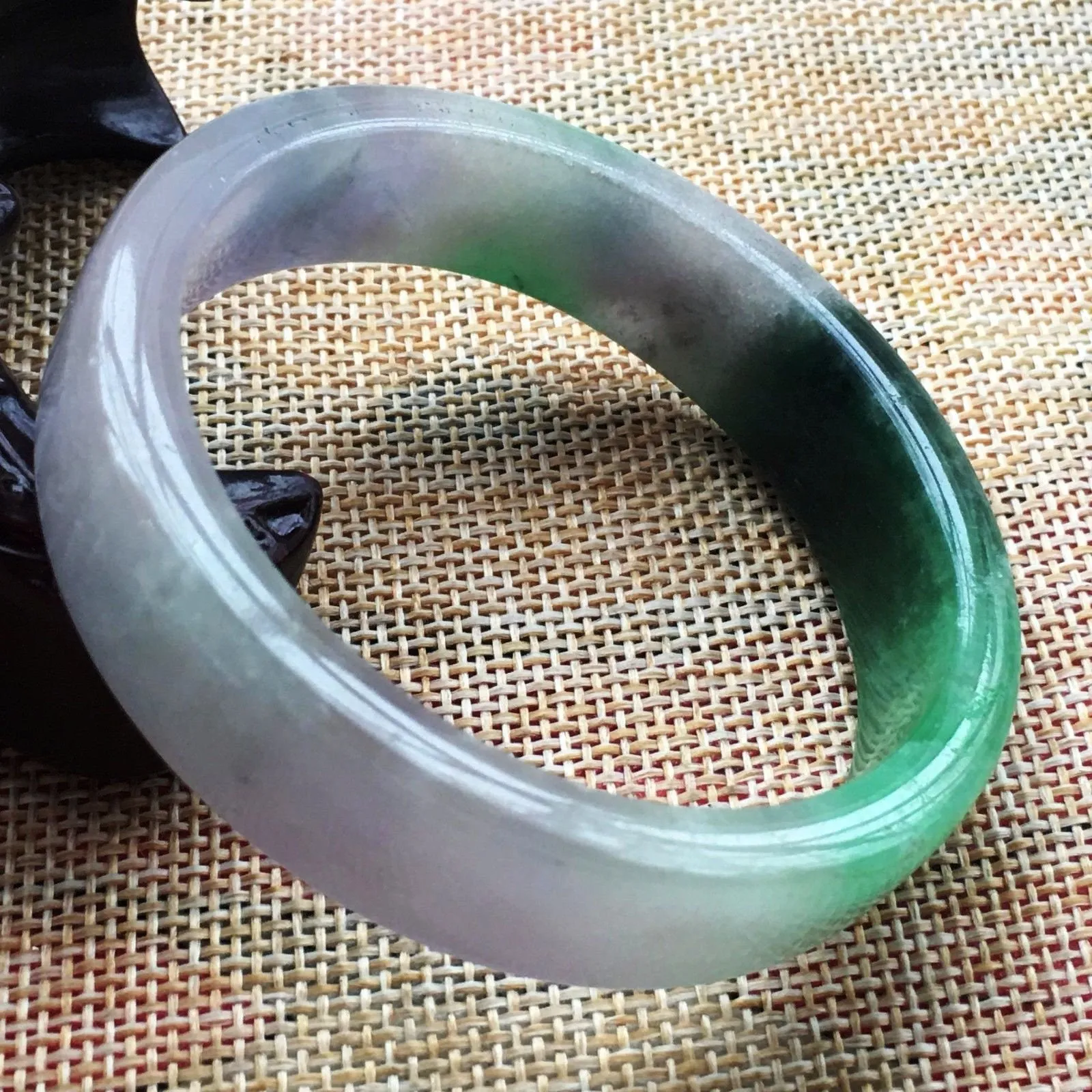 10% OFF- 56/57/58 mm Certified Natural 3 Color Jadeite Emerald A Jade HandCarved Bracelet Bangle A001