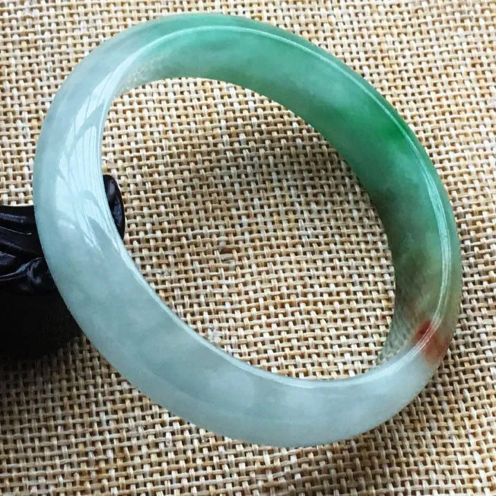 10% OFF- 56/57/58 mm Certified Natural 3 Color Jadeite Emerald A Jade HandCarved Bracelet Bangle A008