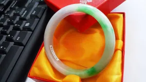 10% OFF- 56/57/58 mm Certified Natural Jadeite Emerald Jade Bangle《Grade A》A182
