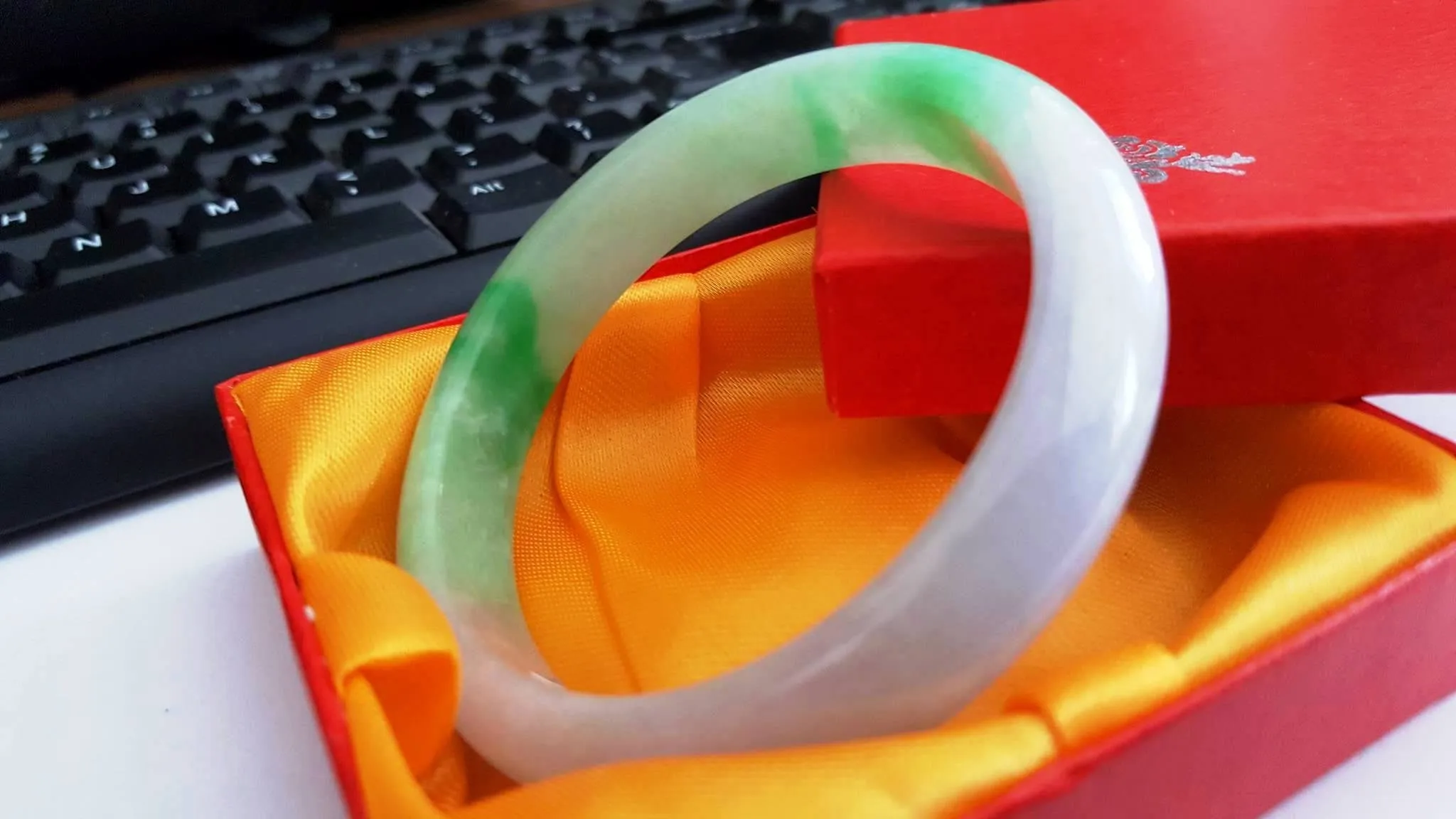 10% OFF- 56/57/58 mm Certified Natural Jadeite Emerald Jade Bangle《Grade A》A182