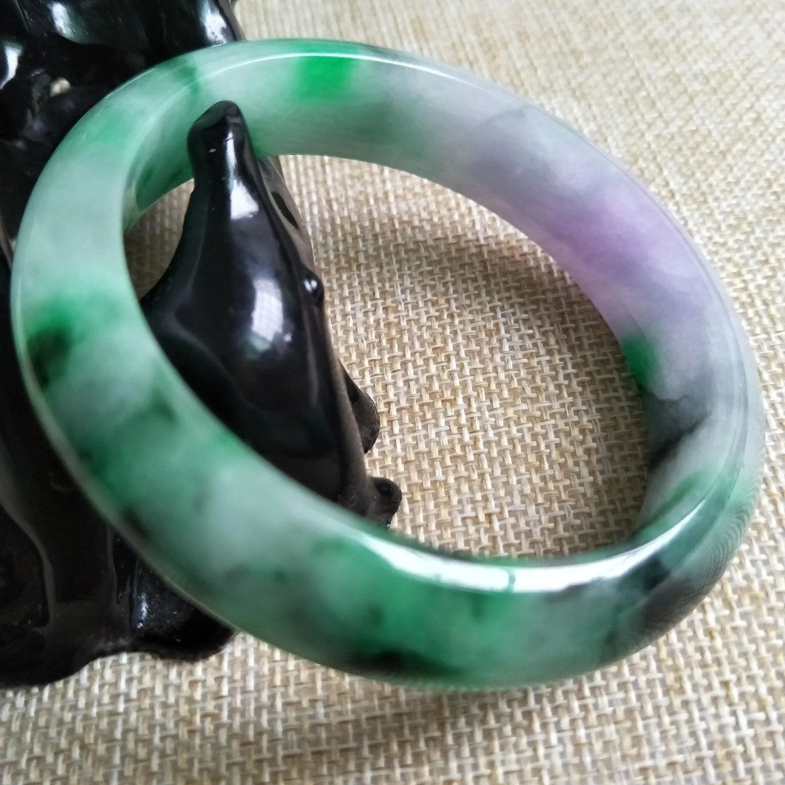 10% OFF- 56/57/58 mm Certified Natural Jadeite Emerald Jade Bangle《Grade A》D516