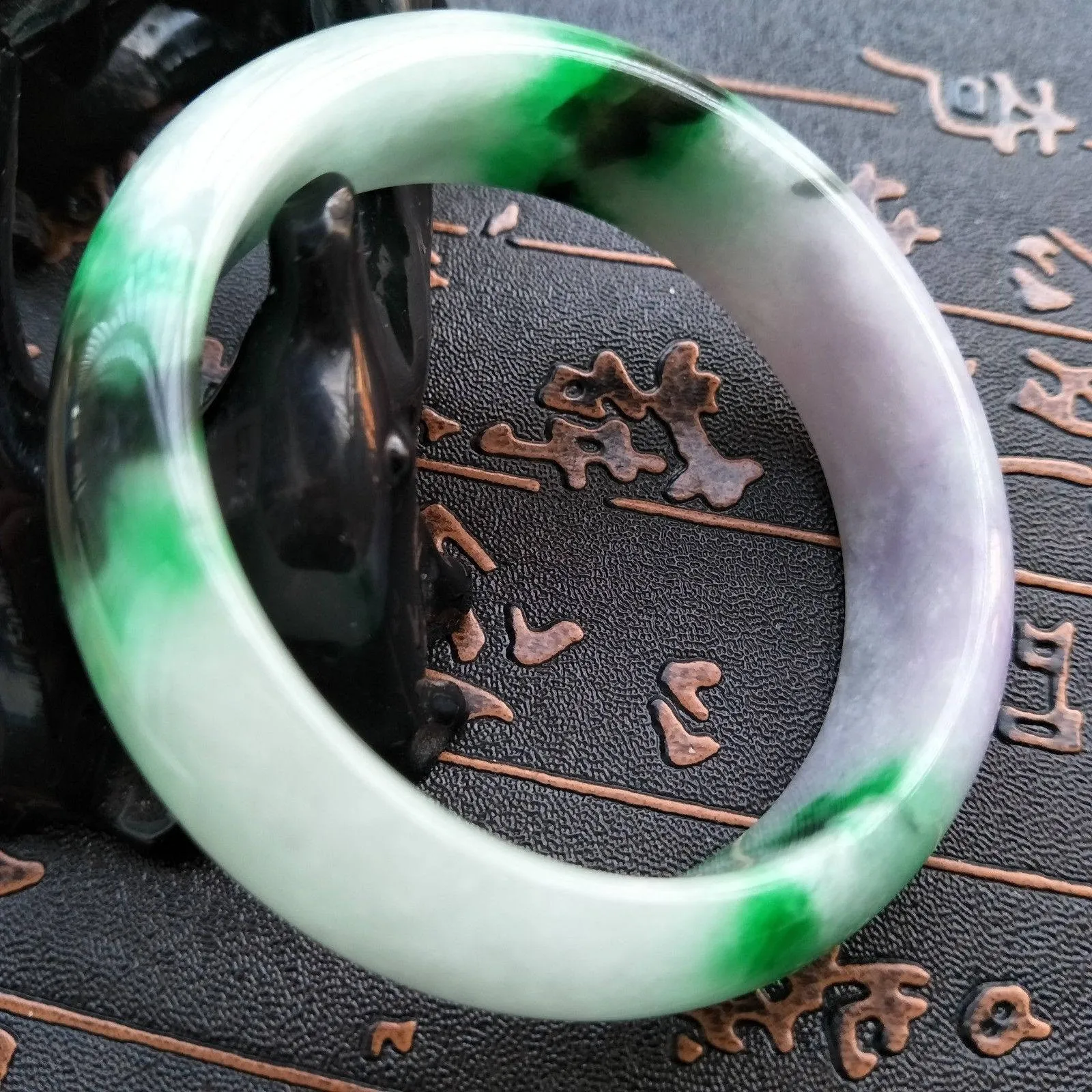 10% OFF- 56/57/58 mm Certified Natural Jadeite Emerald Jade Bangle《Grade A》F518