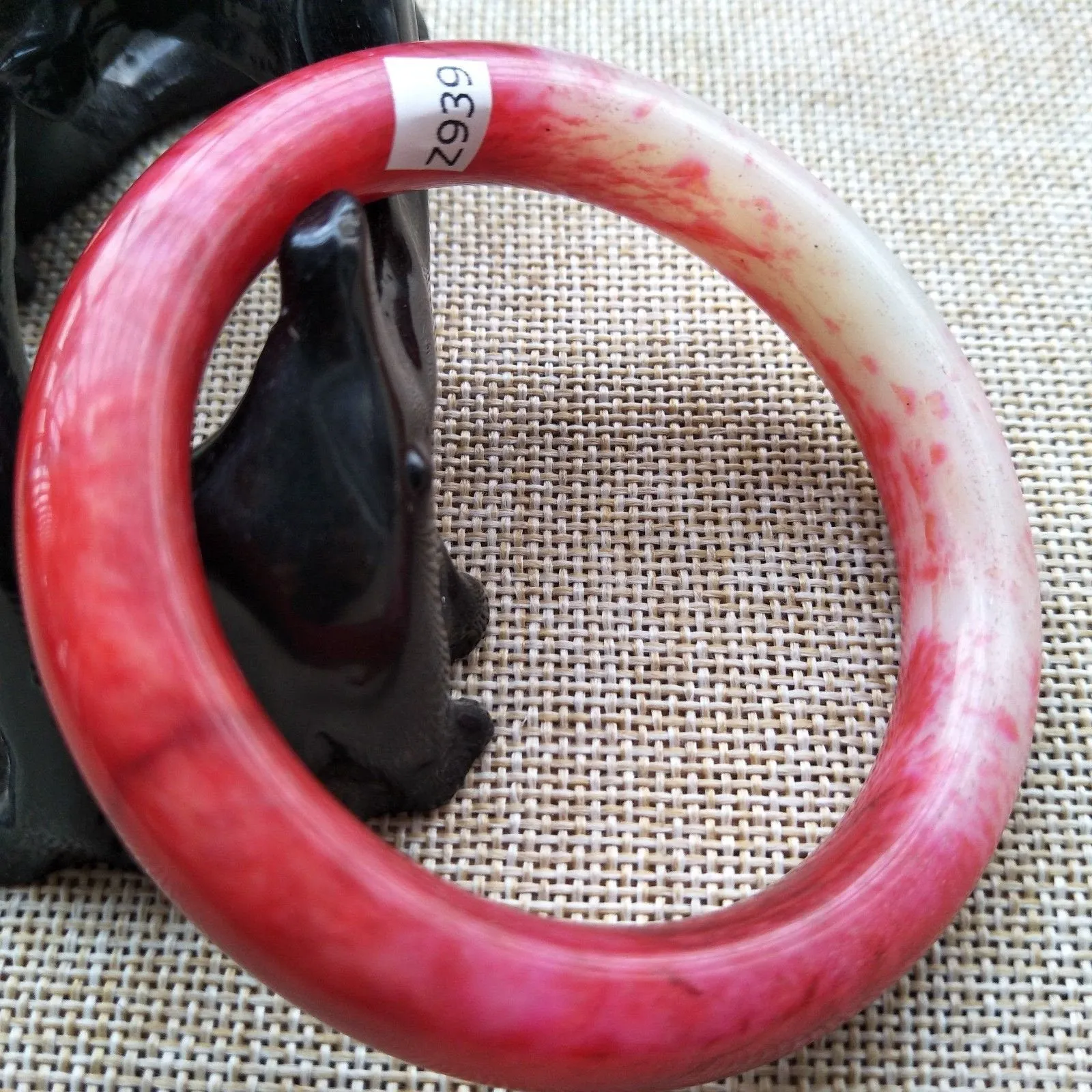 10% OFF- 56/57/58 mm Certified Natural Red Jadeite Emerald A*Jade Handcarved Bangle Z939