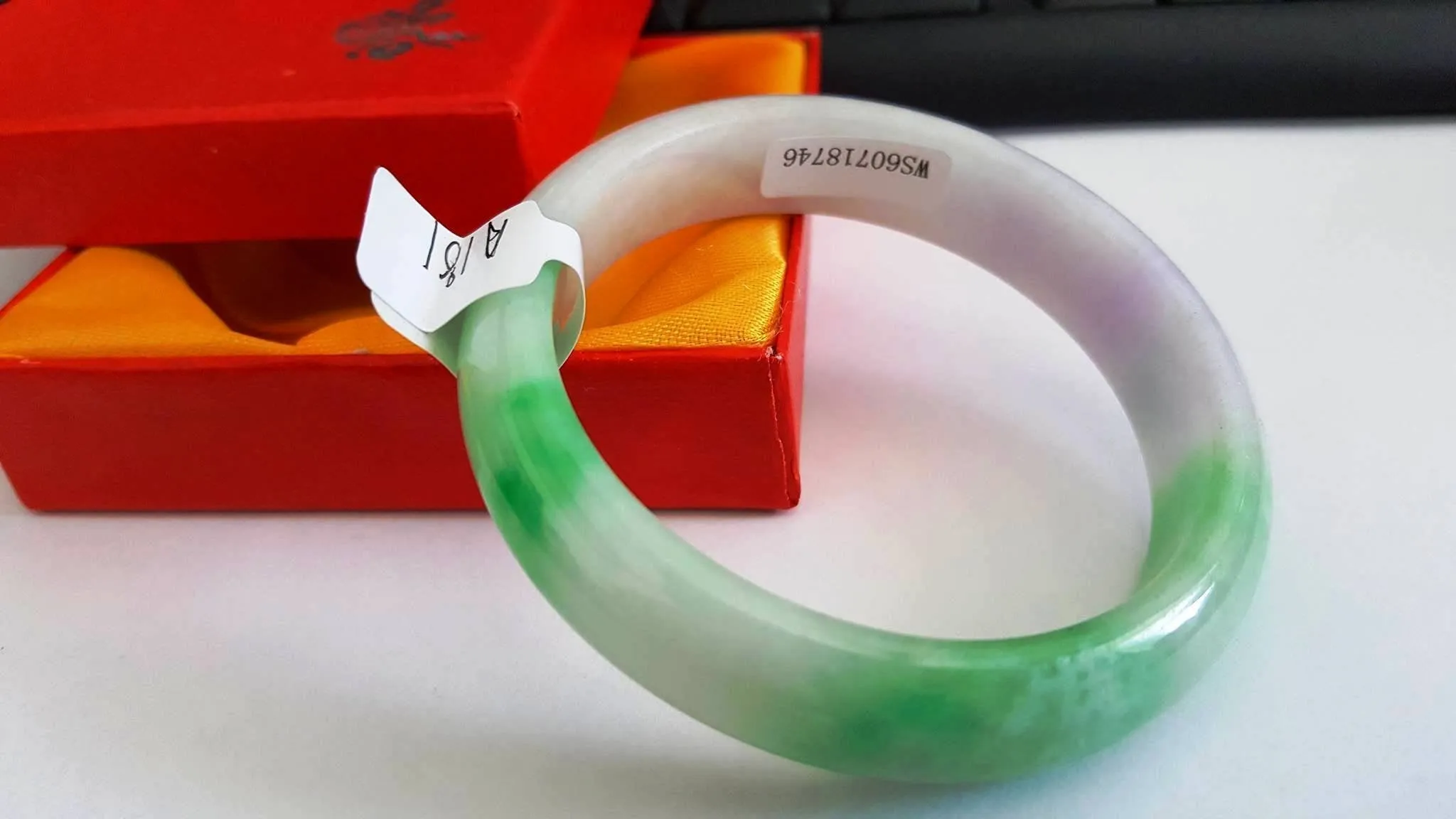 10% OFF- 56/57/58mm Certified Natural 3 Color Jadeite Emerald A*Jade HandCarved Bangle A181