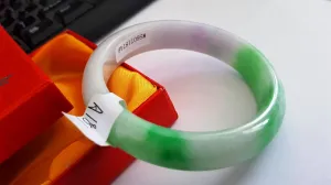 10% OFF- 56/57/58mm Certified Natural 3 Color Jadeite Emerald A*Jade HandCarved Bangle A181