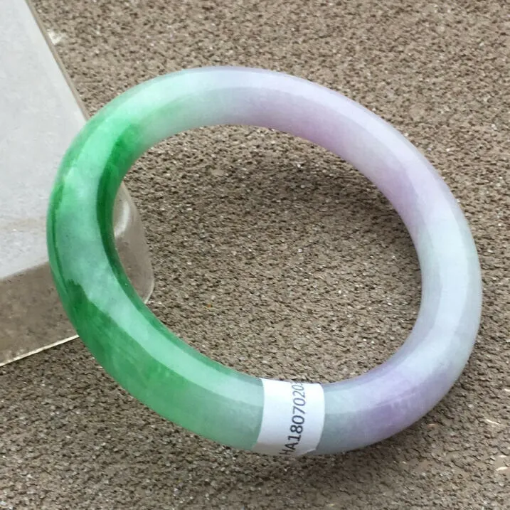 10% OFF- 56/57/58mm Certified Natural 3 Color Jadeite Emerald A*Jade HandCarved Bangle x2033