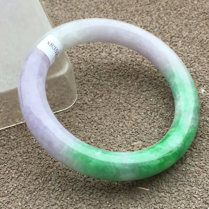10% OFF- 56/57/58mm Certified Natural 3 Color Jadeite Emerald A*Jade HandCarved Bangle x2058