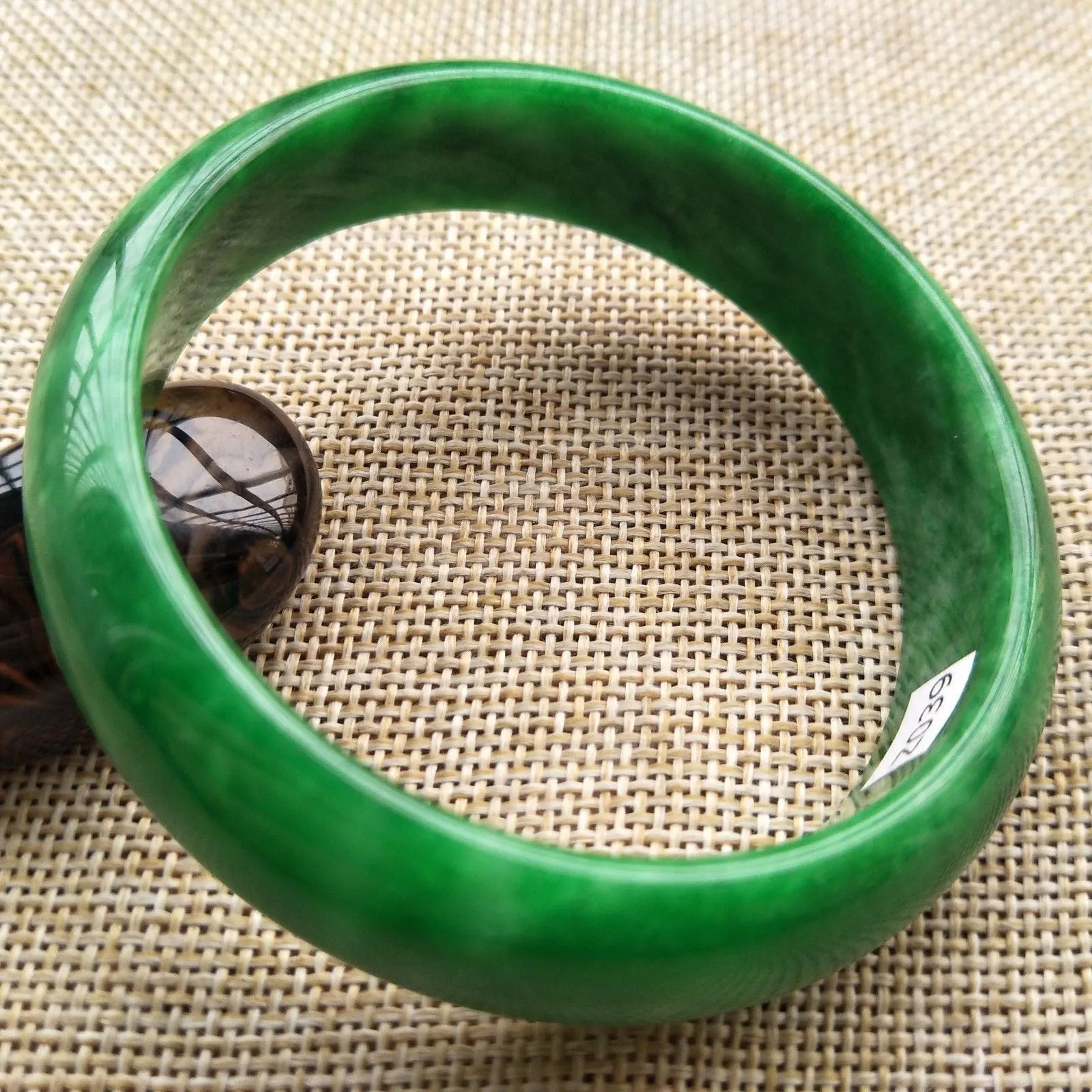 10% OFF- 56/57/58mm Certified Natural Jadeite Emerald A*Jade HandCarved Bangle Z039