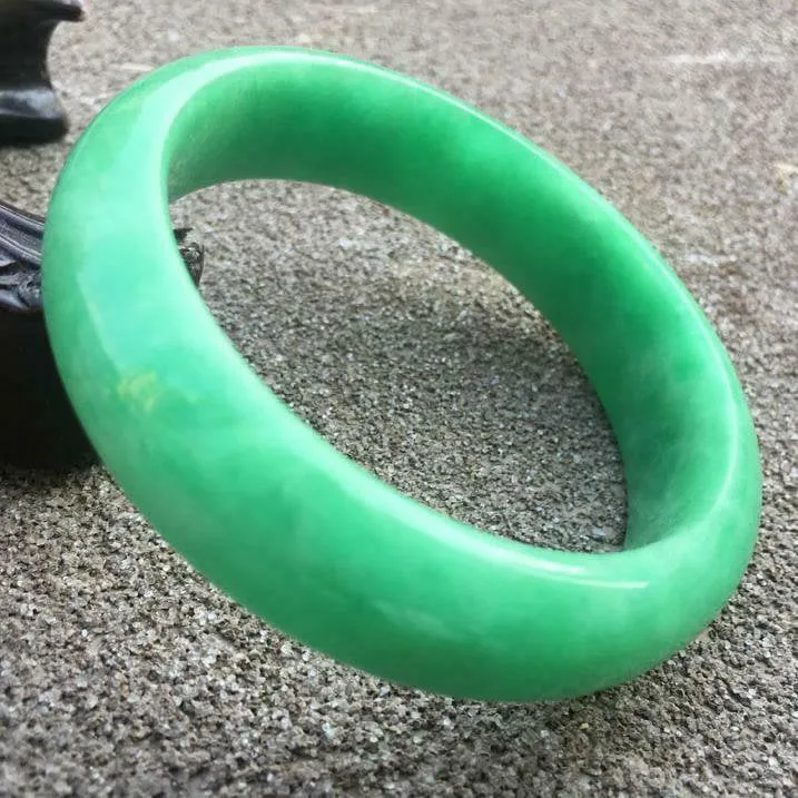 10% OFF- 56/57/58mm Certified Natural Jadeite Emerald A*Jade HandCarved Bracelet Bangle x9406