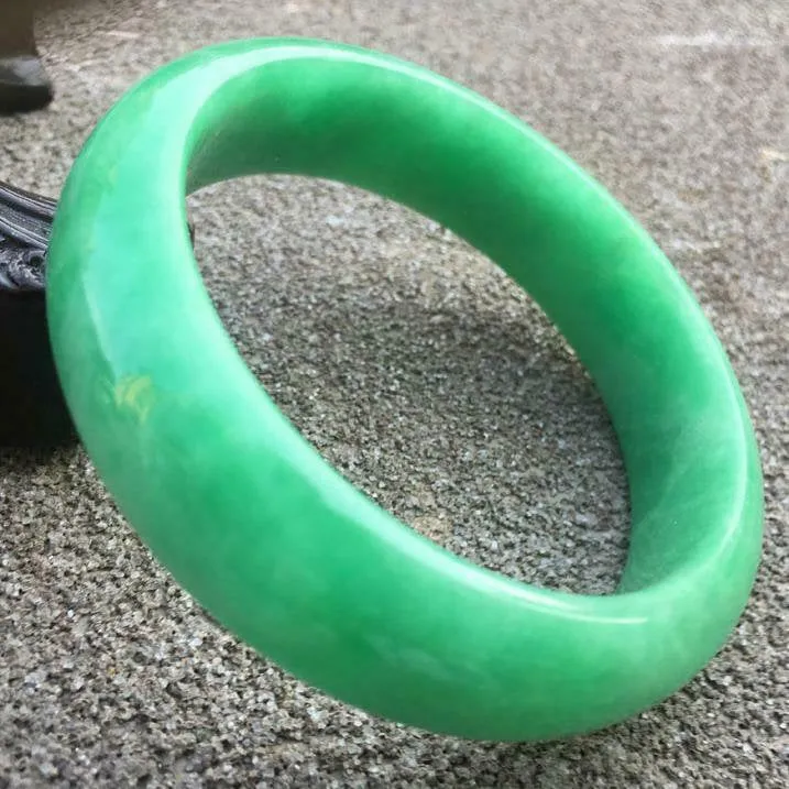 10% OFF- 56/57/58mm Certified Natural Jadeite Emerald A*Jade HandCarved Bracelet Bangle x9406
