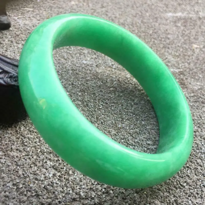 10% OFF- 56/57/58mm Certified Natural Jadeite Emerald A*Jade HandCarved Bracelet Bangle x9406