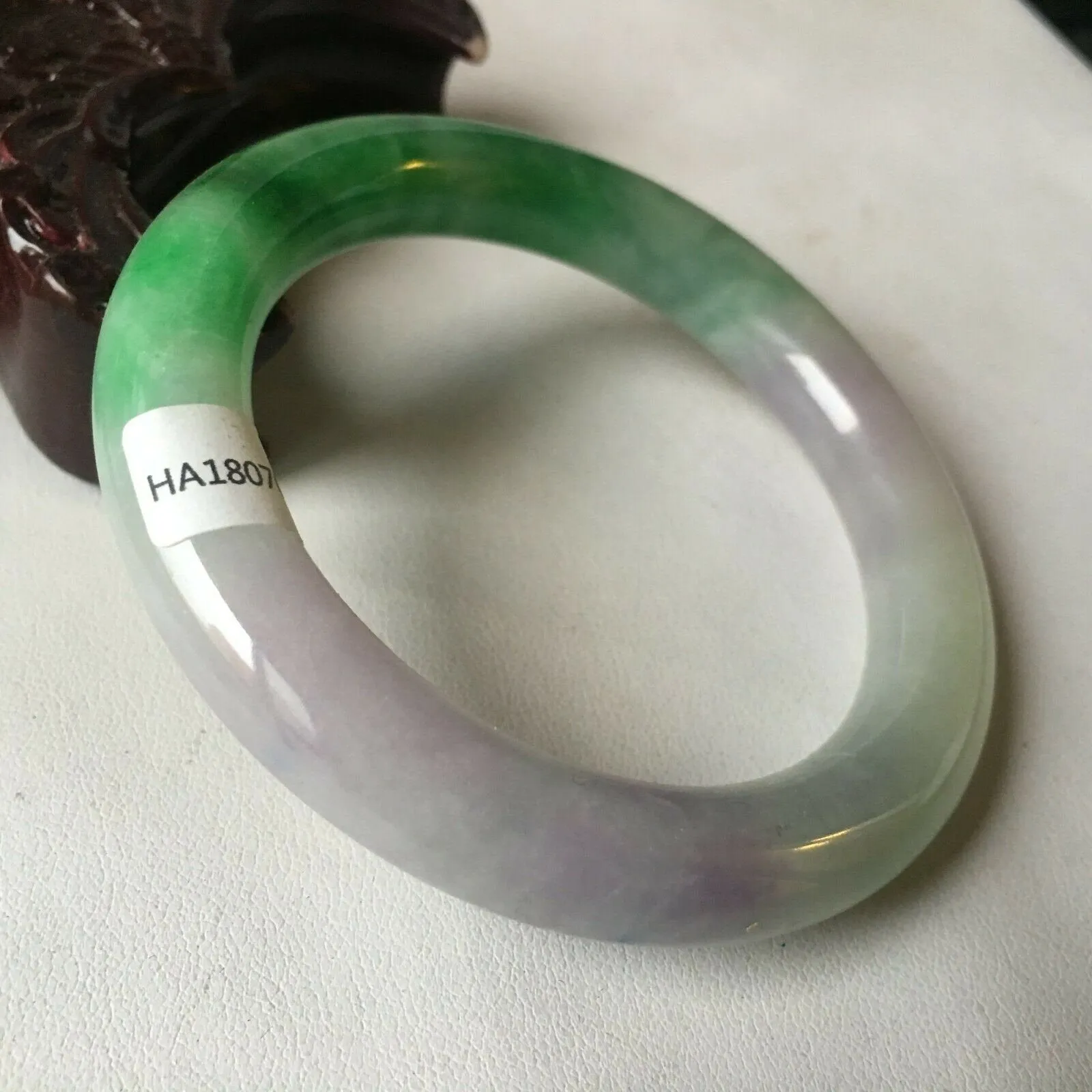 10% OFF- 57/58/59mm Certified Natural 3 Color Jadeite Emerald A*Jade HandCarved Bangle HA2042