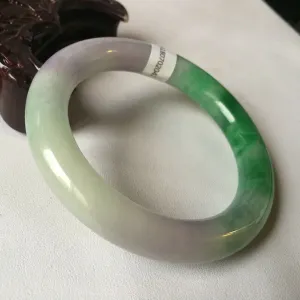 10% OFF- 57/58/59mm Certified Natural 3 Color Jadeite Emerald A*Jade HandCarved Bangle HA2042