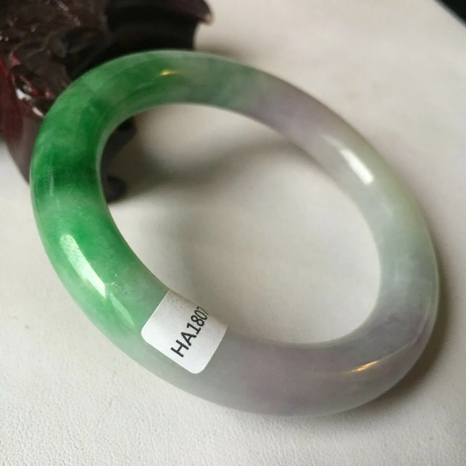 10% OFF- 57/58/59mm Certified Natural 3 Color Jadeite Emerald A*Jade HandCarved Bangle HA2042