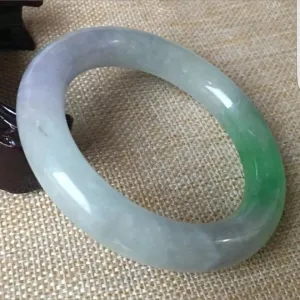 10% OFF- 57/58/59mm Certified Natural 3 Color Jadeite Emerald A*Jade HandCarved Ruyi Flower Bangle C046
