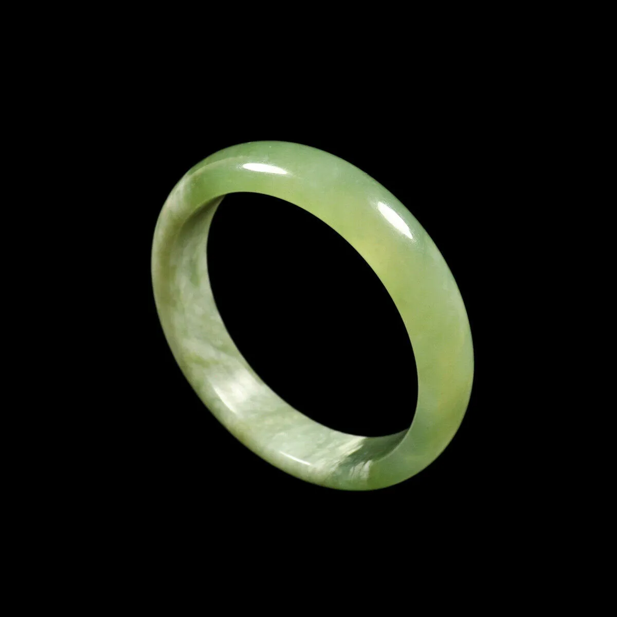 10% OFF- 57/58/59mm Certified Natural Cloud Green Jadeite Emerald A*Jade HandCarved Bangle VV2653