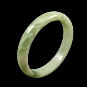10% OFF- 57/58/59mm Certified Natural Cloud Light Green Jadeite Emerald A Jade Bangle V3036