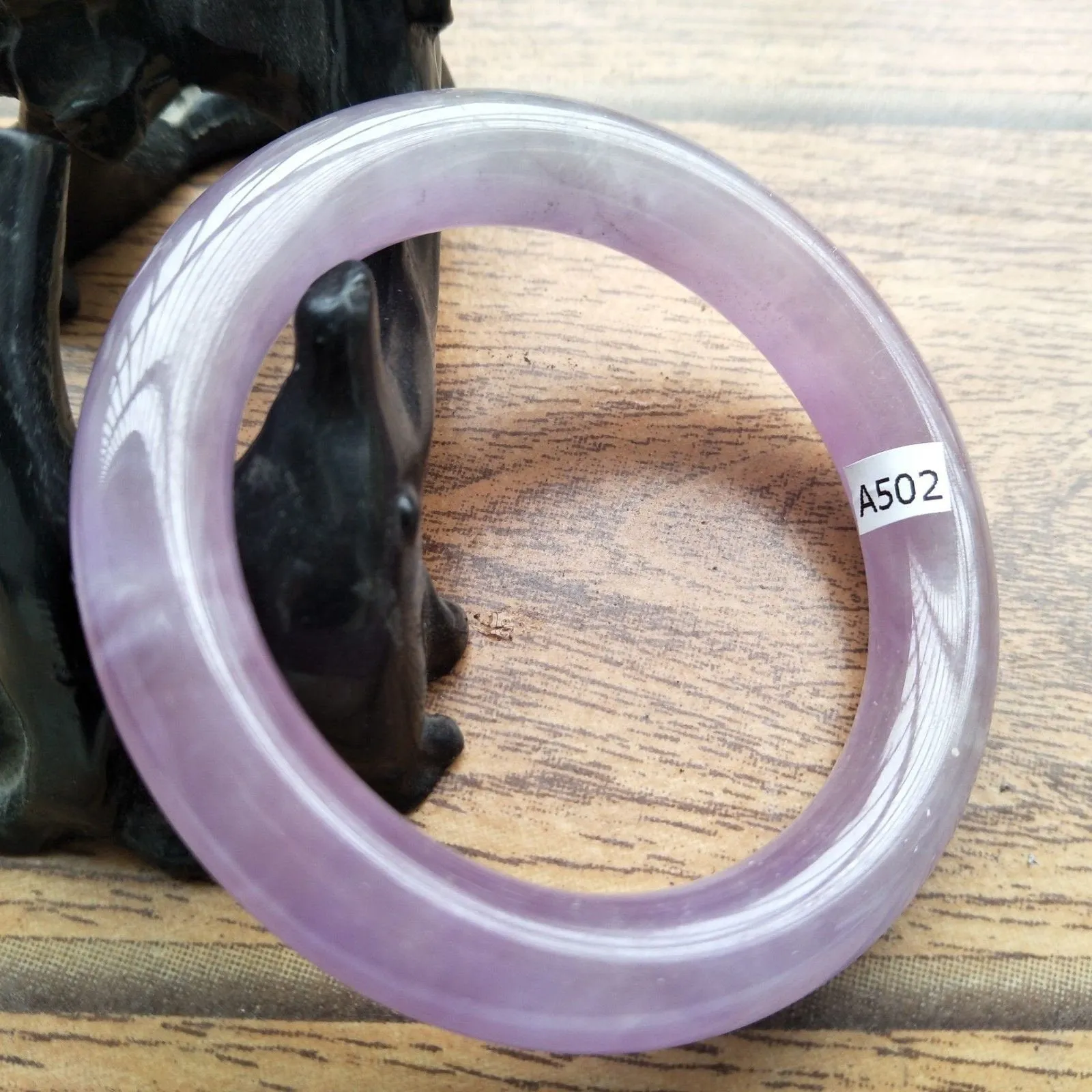 10% OFF- 57/58/59mm Certified Natural Lavender Jadeite Emerald A*Jade HandCarved Bangle A502