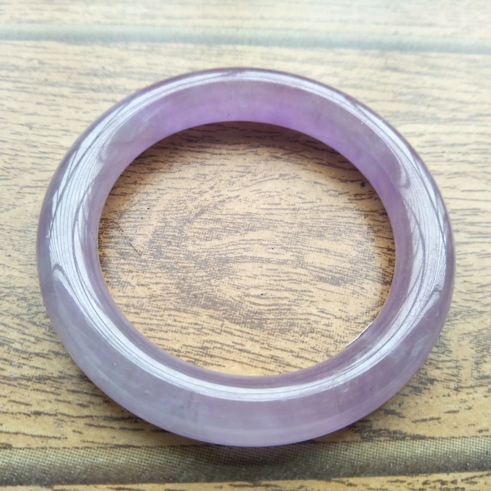10% OFF- 57/58/59mm Certified Natural Lavender Jadeite Emerald A*Jade HandCarved Bangle A502