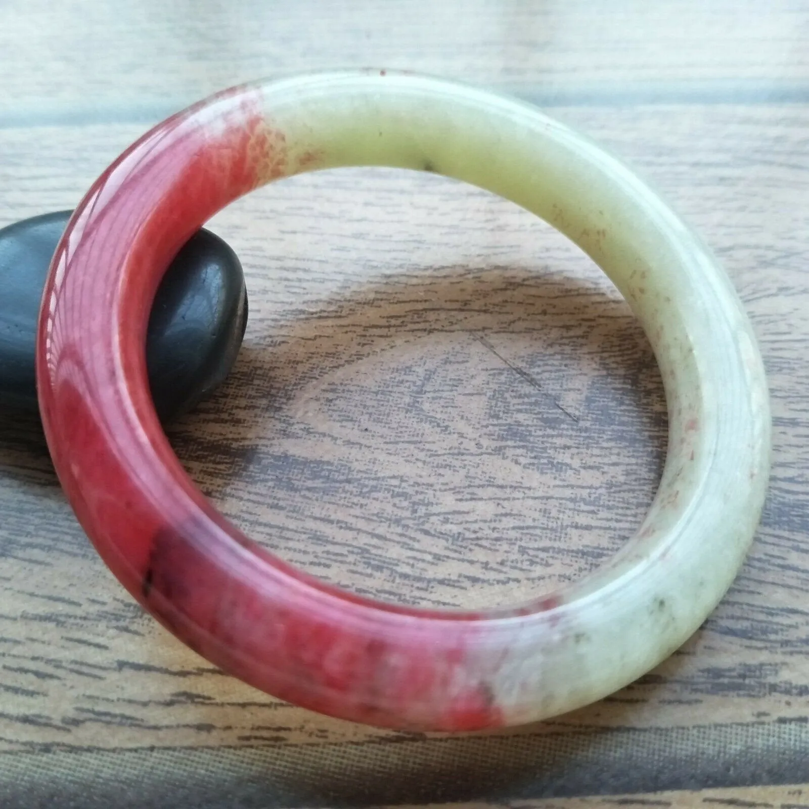 10% OFF- 57/58/59mm Certified Natural Red Jadeite Emerald A*Jade Handcarved Bangle A001