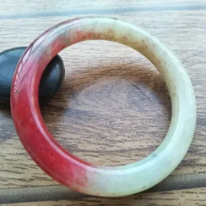 10% OFF- 57/58/59mm Certified Natural Red Jadeite Emerald A*Jade Handcarved Bangle A001