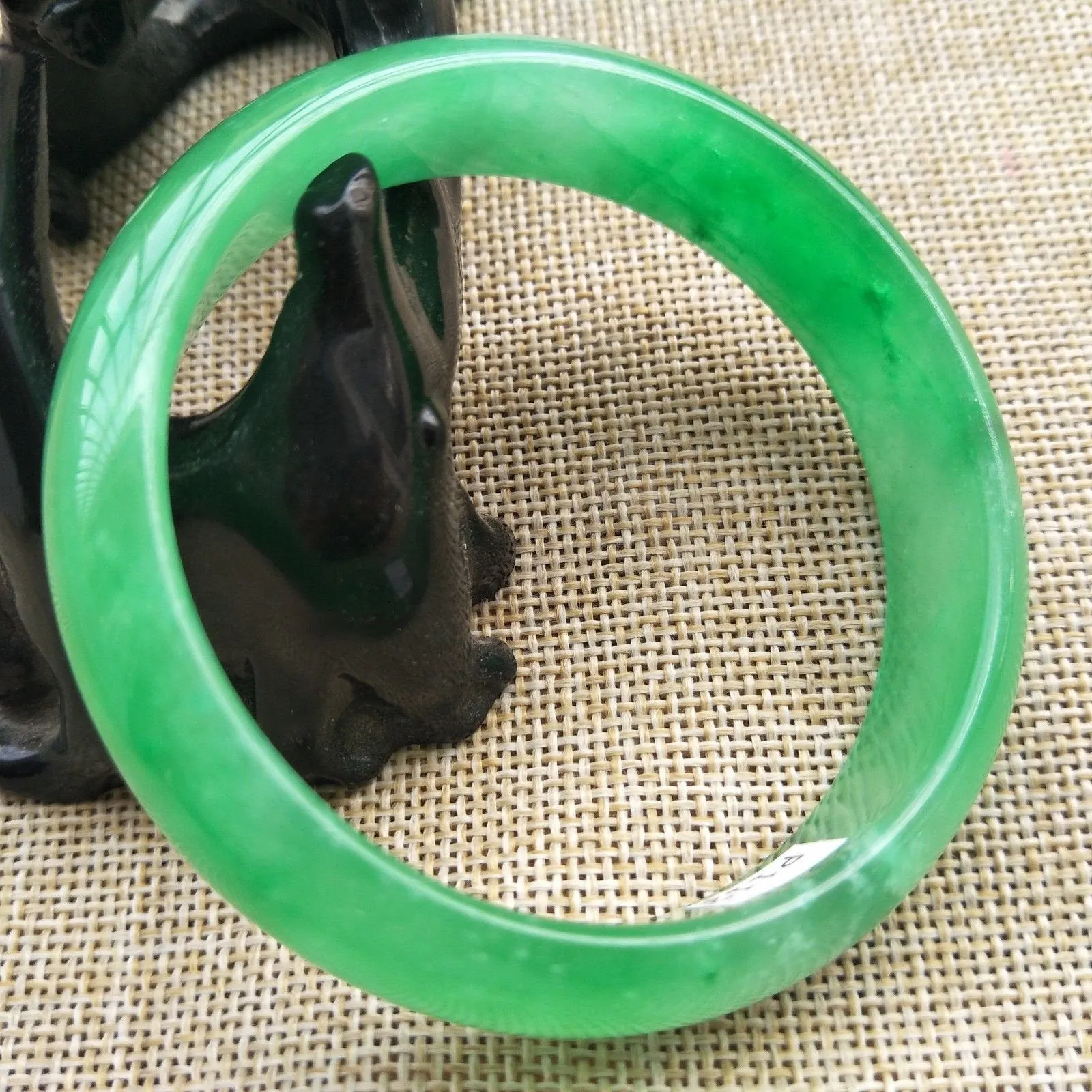 10% OFF- 58/59/60 mm Certified Natural Jadeite Emerald A*Jade HandCarved Bangle P112