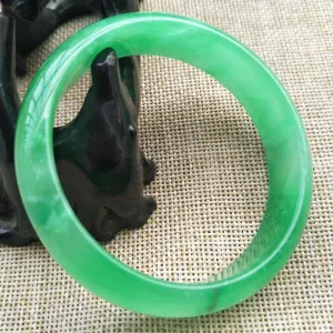 10% OFF- 58/59/60 mm Certified Natural Jadeite Emerald A*Jade HandCarved Bangle P112