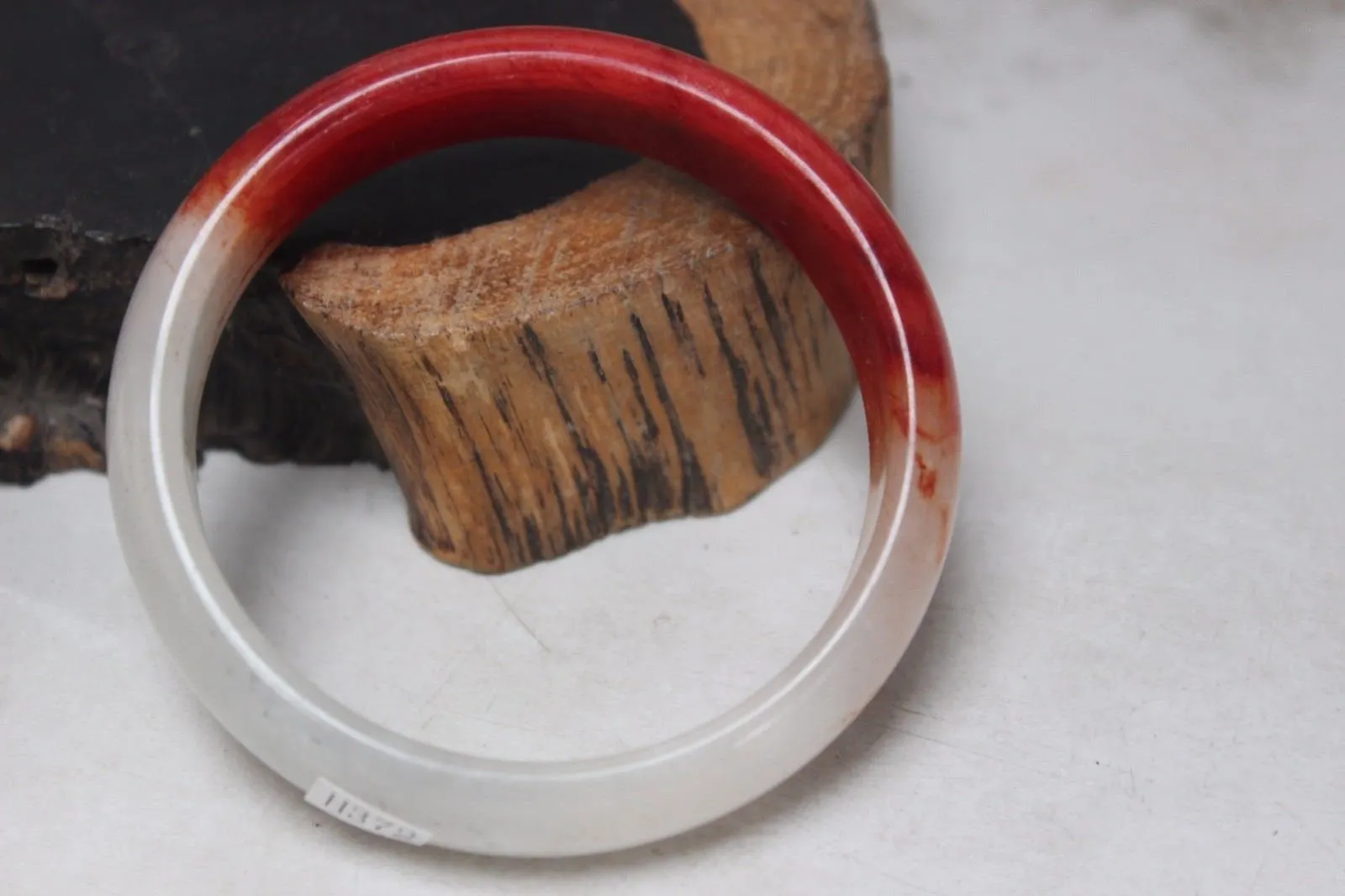 10% OFF- 58/59/60 mm Certified Natural Red Emerald A*Jade Handcarved Bangle H372