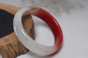 10% OFF- 58/59/60 mm Certified Natural Red Emerald A*Jade Handcarved Bangle H372
