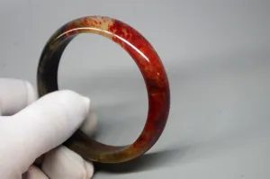 10% OFF- 58/59/60 mm Certified Natural Red Emerald A*Jade Handcarved Bangle XB-305