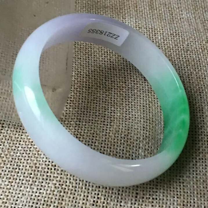 10% OFF- 58/59/60mm Certified Natural 3 Color Jadeite Emerald A*Jade HandCarved Bangle ZZ218355
