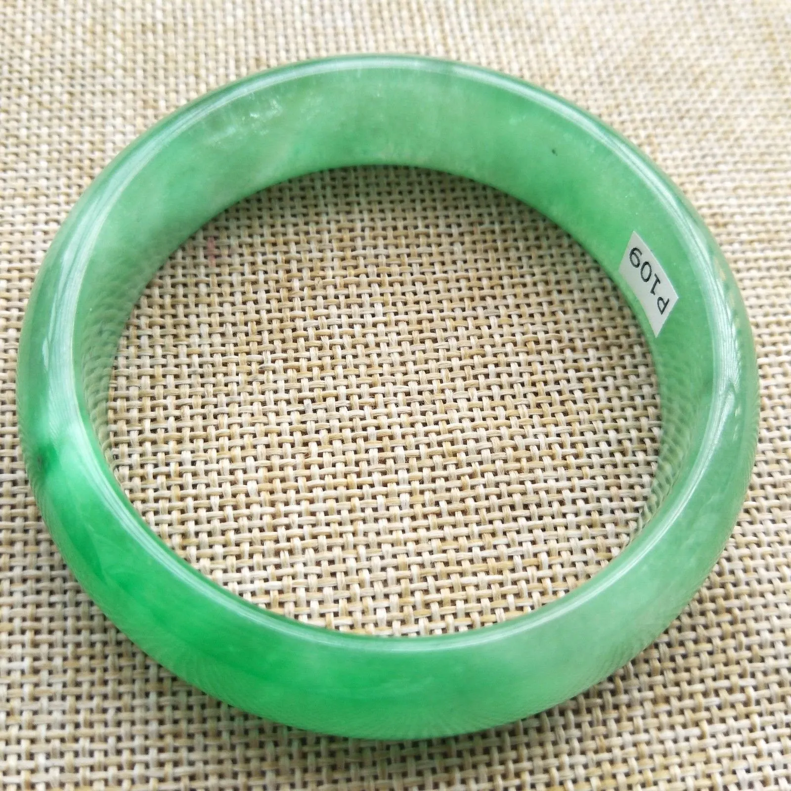 10% OFF- 58/59/60mm Certified Natural Jadeite Emerald A*Jade HandCarved Bangle P109