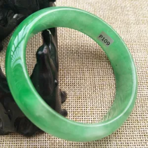 10% OFF- 58/59/60mm Certified Natural Jadeite Emerald A*Jade HandCarved Bangle P109
