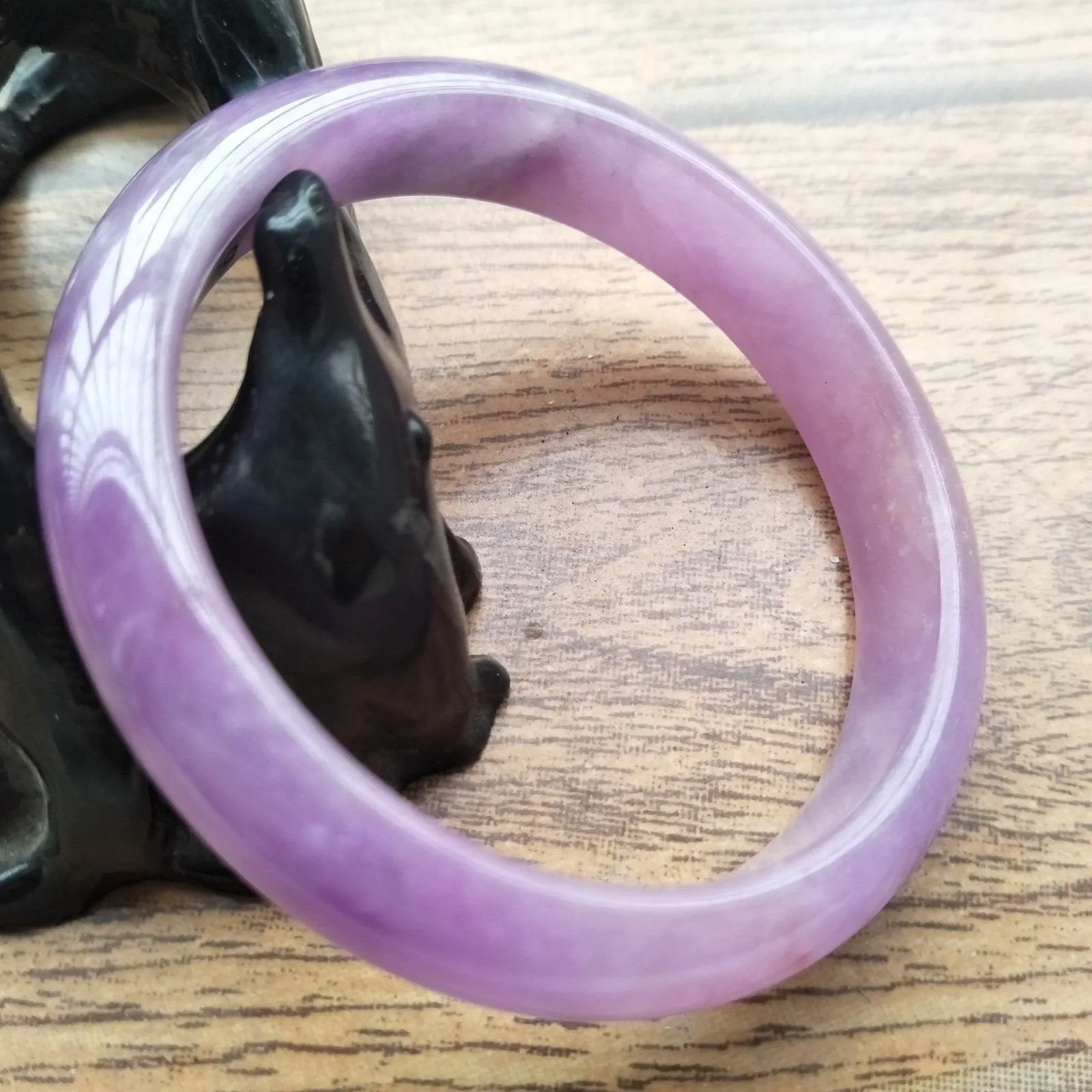 10% OFF- 58/59/60mm Certified Natural Lavender Jadeite Emerald A*Jade HandCarved Bangle H109