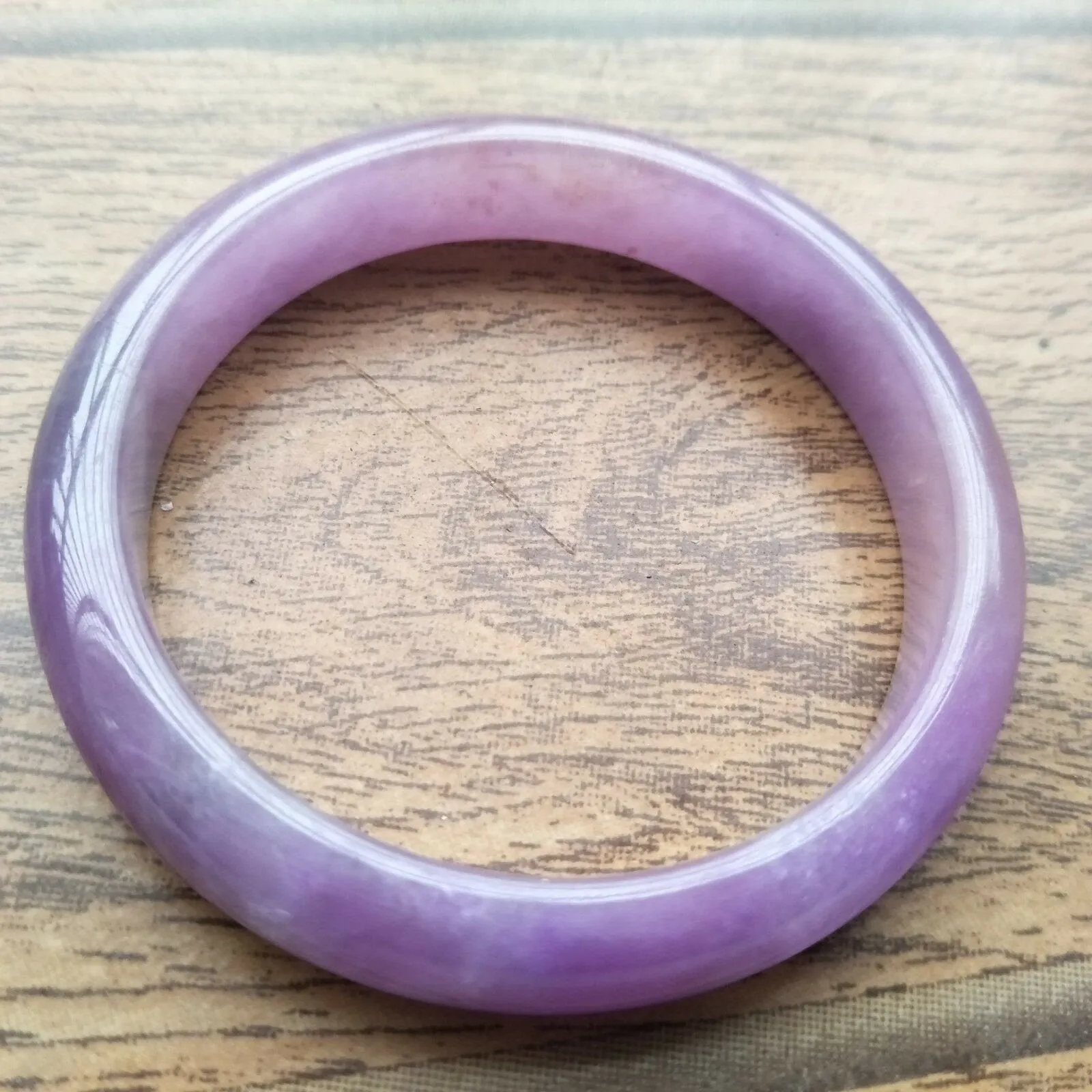 10% OFF- 58/59/60mm Certified Natural Lavender Jadeite Emerald A*Jade HandCarved Bangle H109
