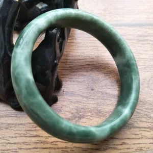 10% OFF- 58/59/60mm Certified Natural Oily Green Jadeite Emerald A*Jade HandCarved Bangle H104