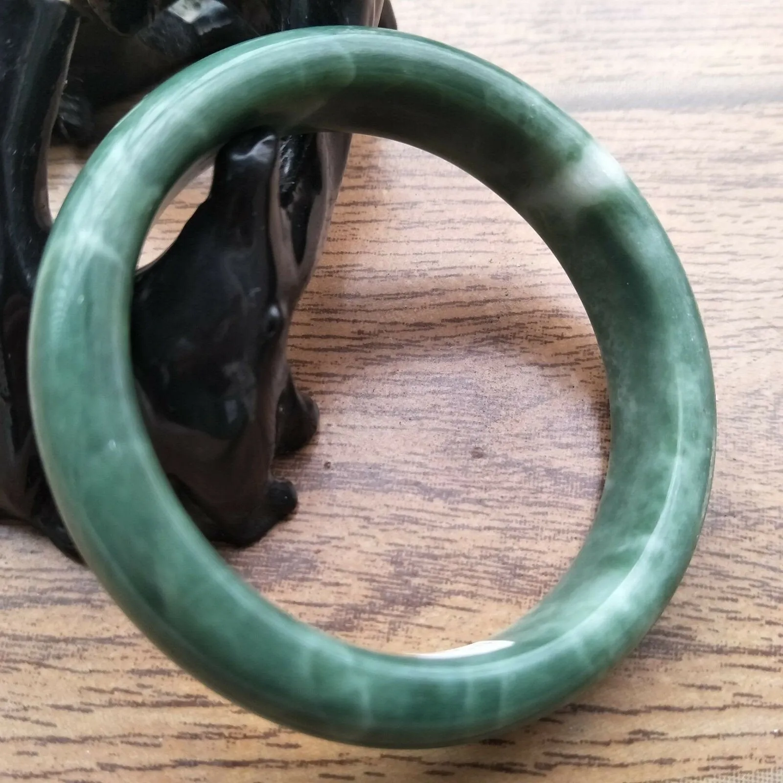 10% OFF- 58/59/60mm Certified Natural Oily Green Jadeite Emerald A*Jade HandCarved Bangle H104
